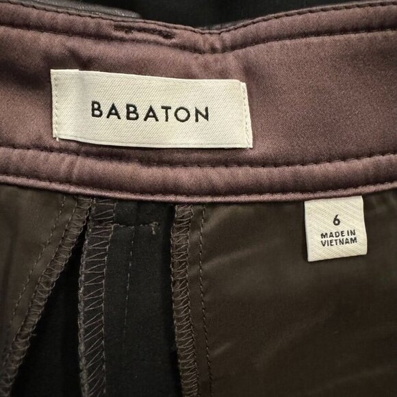 Aritzia Babaton Coffee Bean Faux Leather Straight Leg Command Pant Trouser - Picture 9 of 12